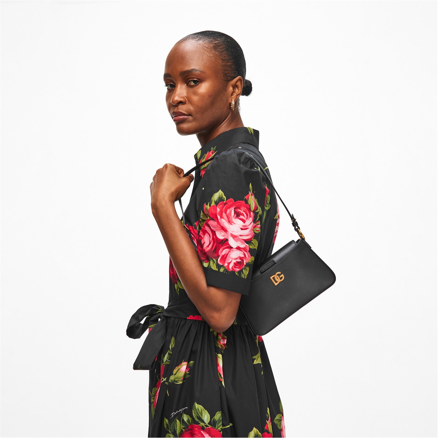 DKNY Bryant Hobo Bag Black/Gold House of Fraser