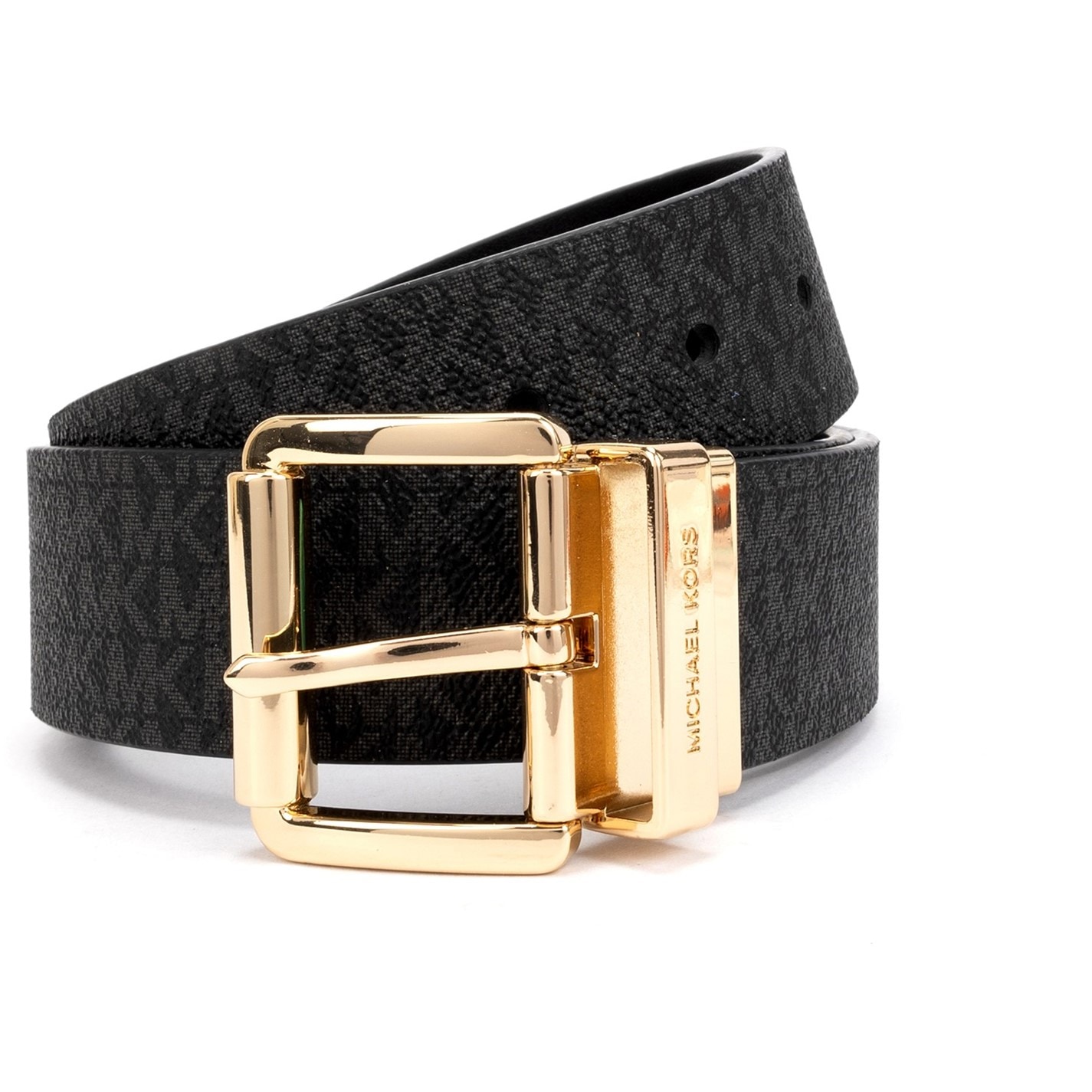 Michael kors ladies reversible leather belt Michael Kors Reversible Monogram & Croc-Embossed Leather  main image 2