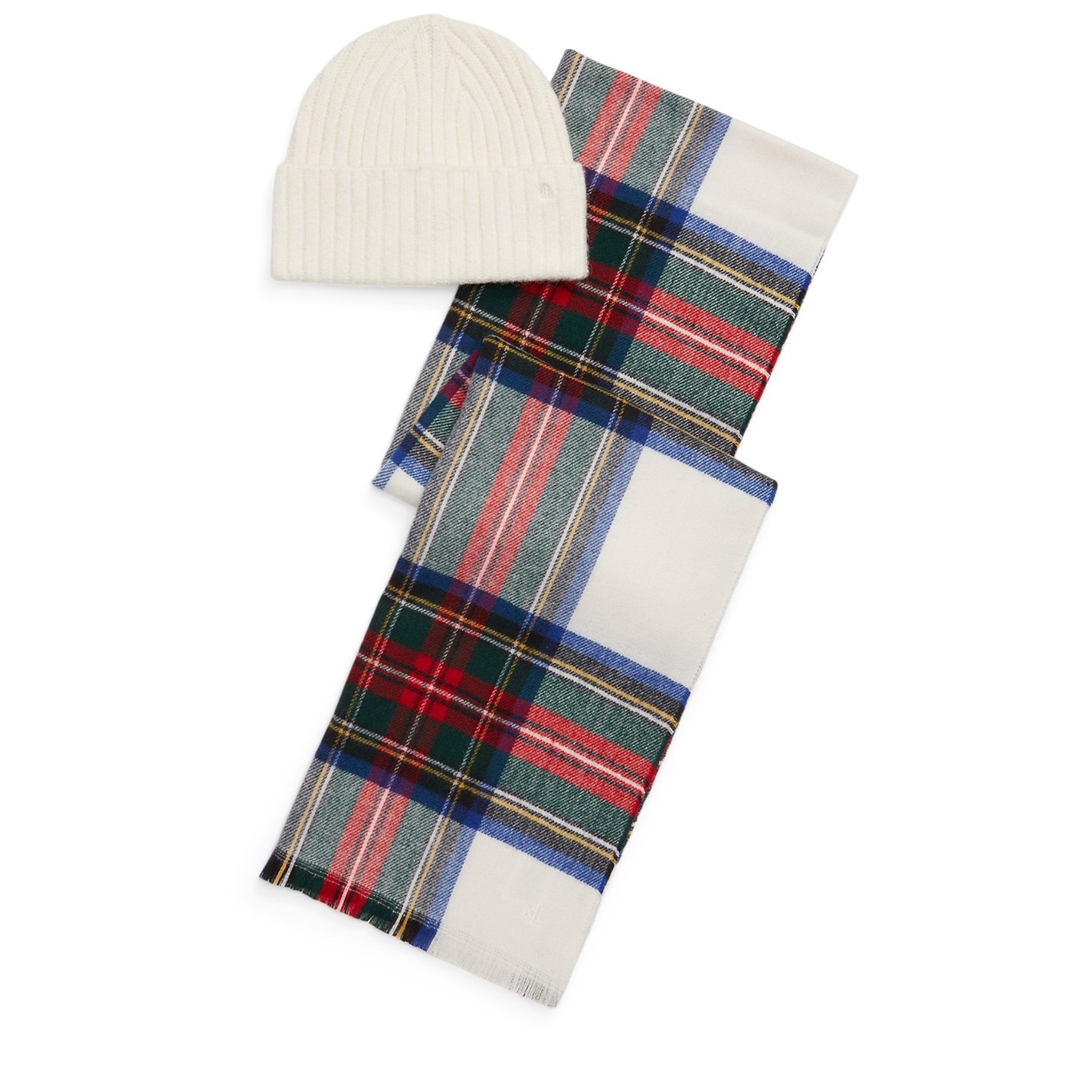 Lauren by Ralph Lauren Hat and Scarf Set Cream Stewart House of