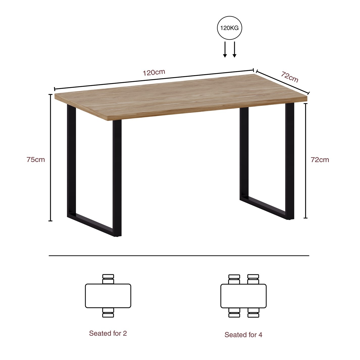 Lassic 4 Seater Dining Table With U Shape Legs Dining Tables House of Fraser