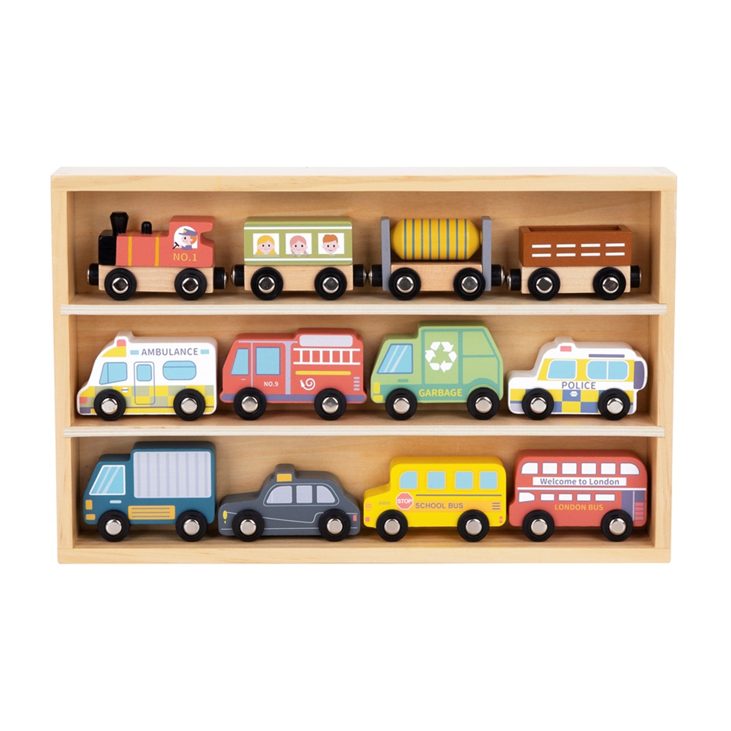 Toylife Wooden Vehicle Playset Multi FRASERS