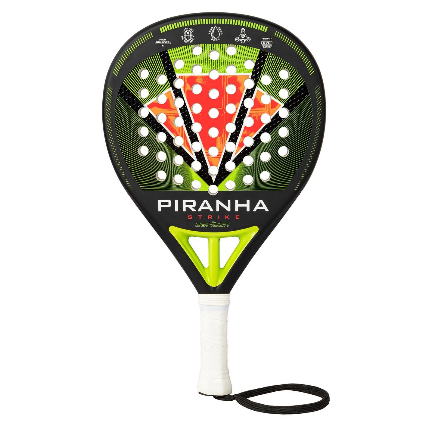 Carlton | Piranha Strike Padel Racket | Black/Green | FRASERS