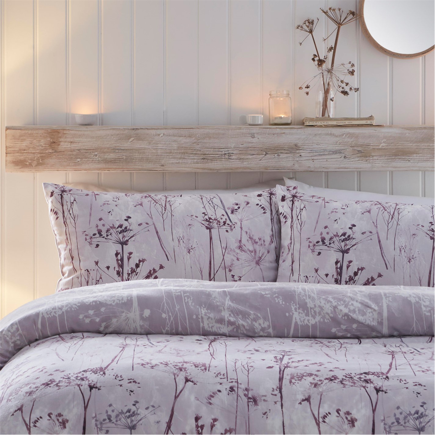 DRIFT Azalea EcoFriendly Duvet Cover Set Damson FRASERS