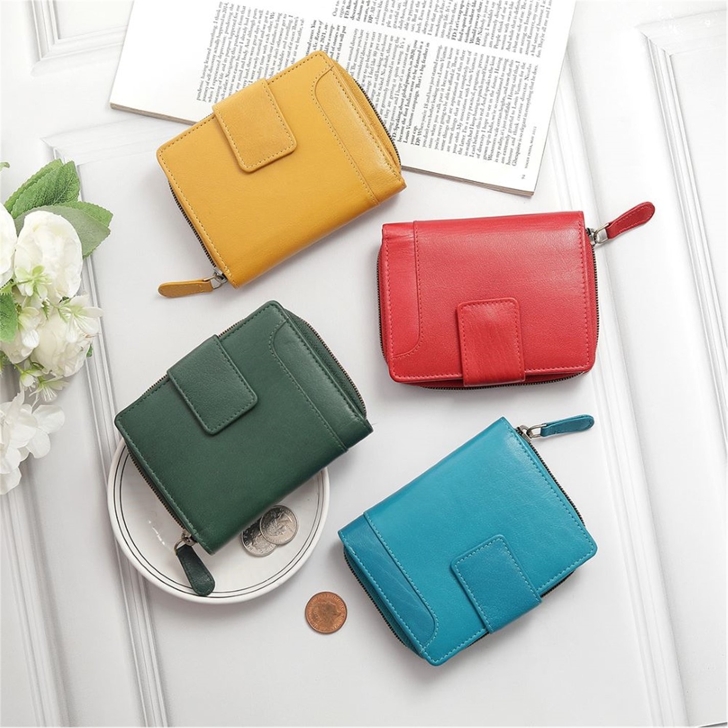 PRIMEHIDE Leather Velura Medium Zip Around Trifold Purse Purses