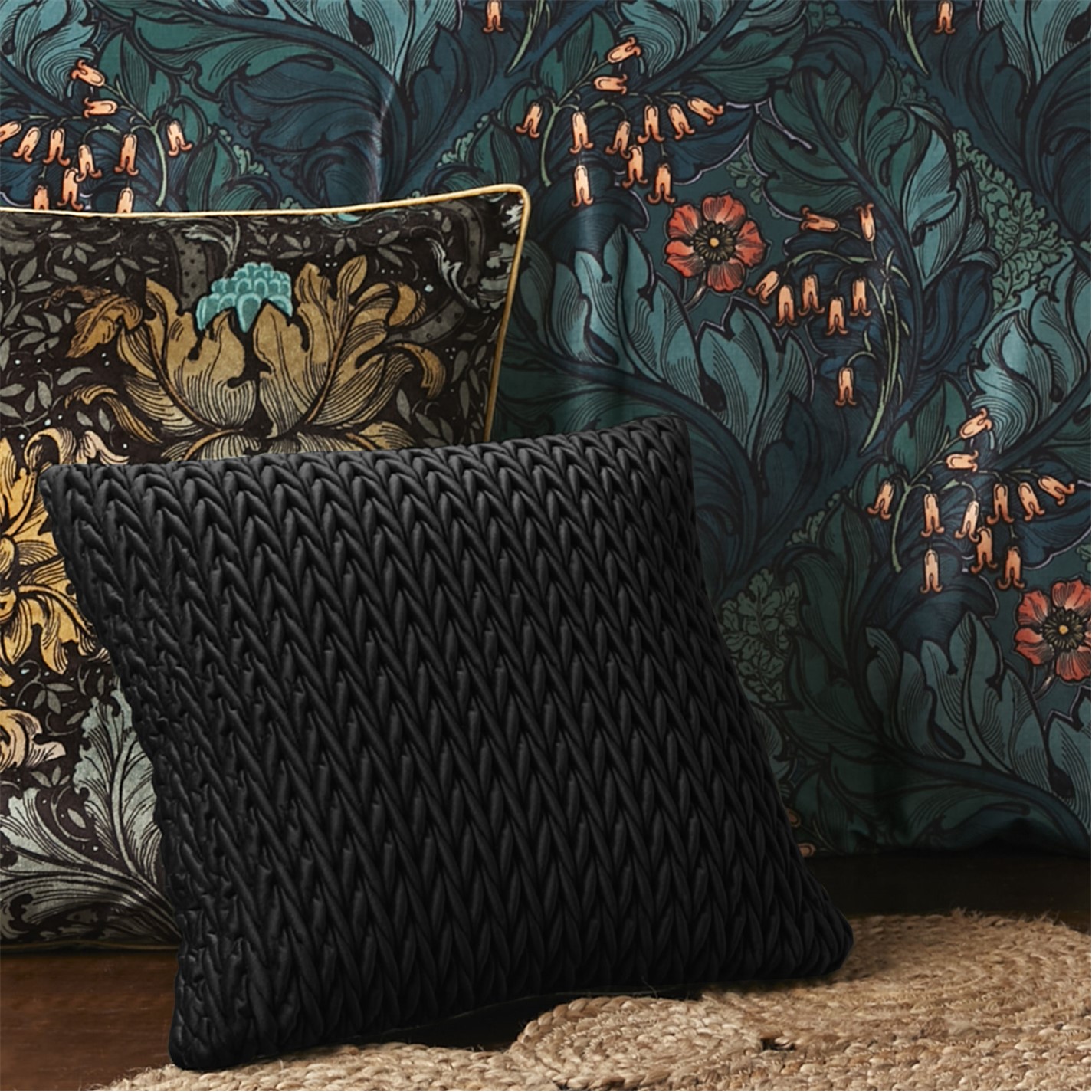 Laurence LlewelynBowen Amory Ruched Velvet Filled Cushion Cushions