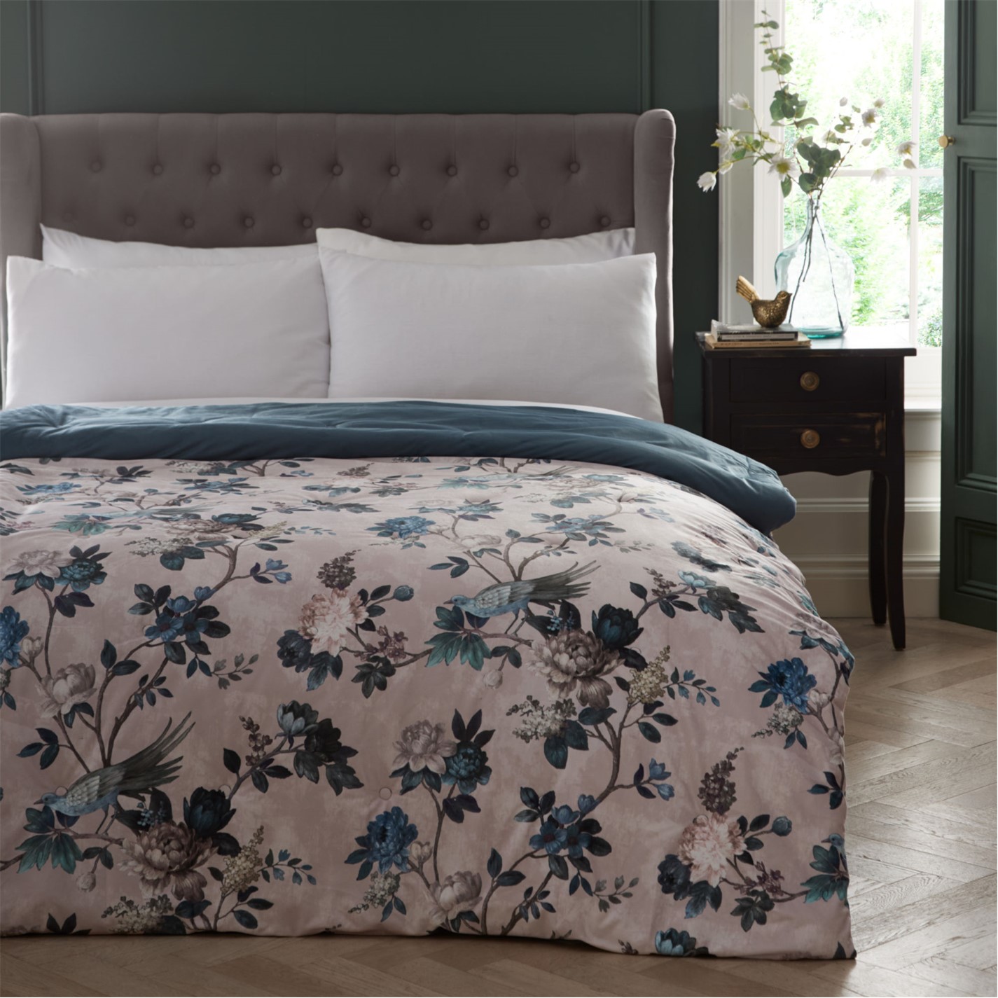 Appletree Windsford Velvet Bedspread Teal House of Fraser