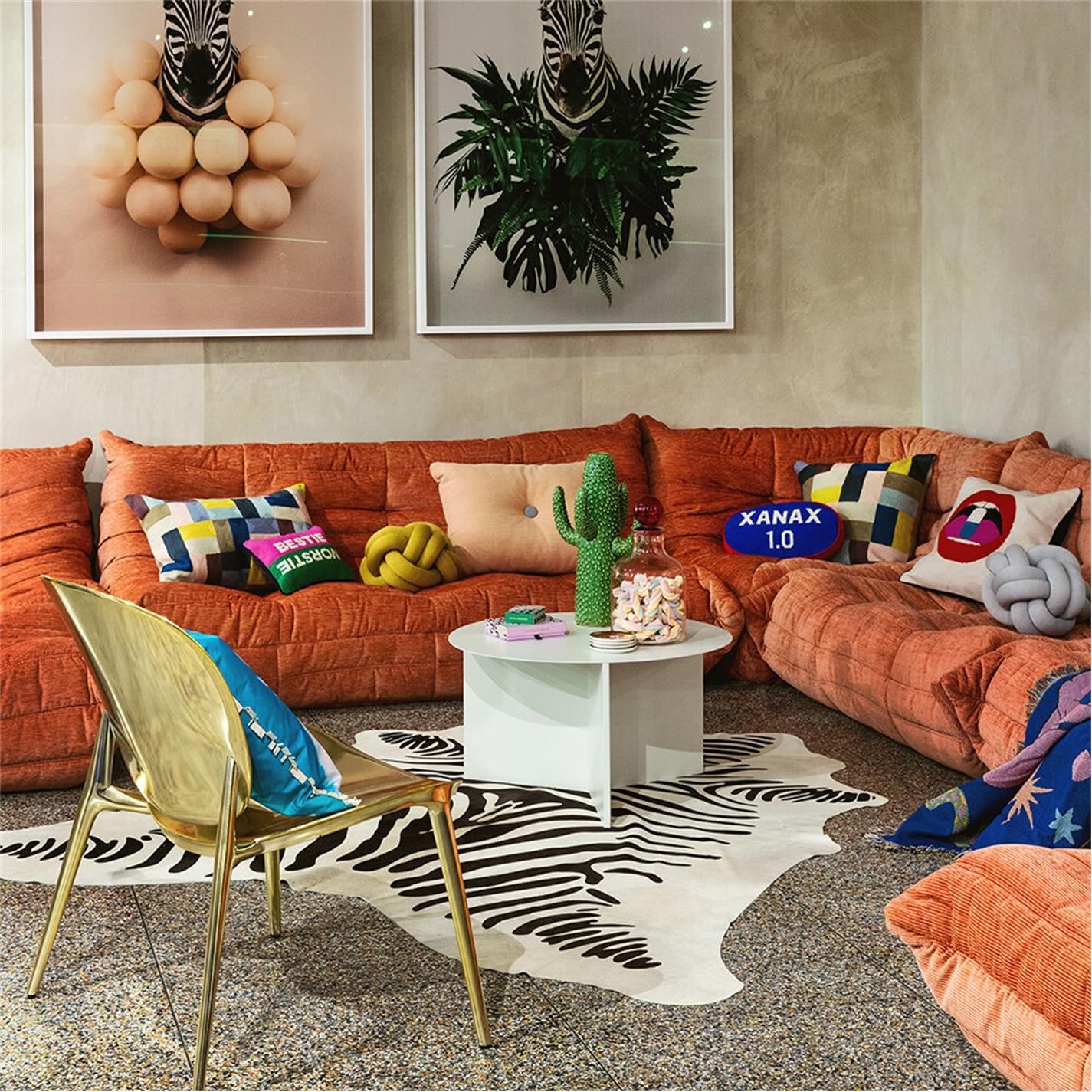 Jonathan Adler Needlepoint Cushion 45x45cm Sofa Cushions