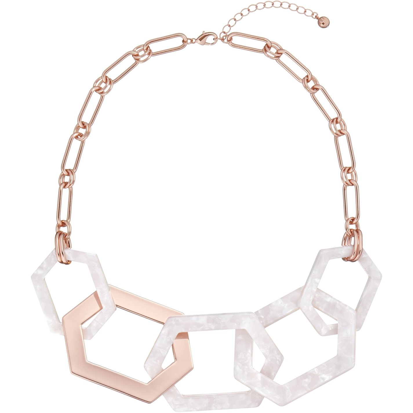 Ted Baker Geo Statement Chain Necklace Rose Gold FRASERS Ireland