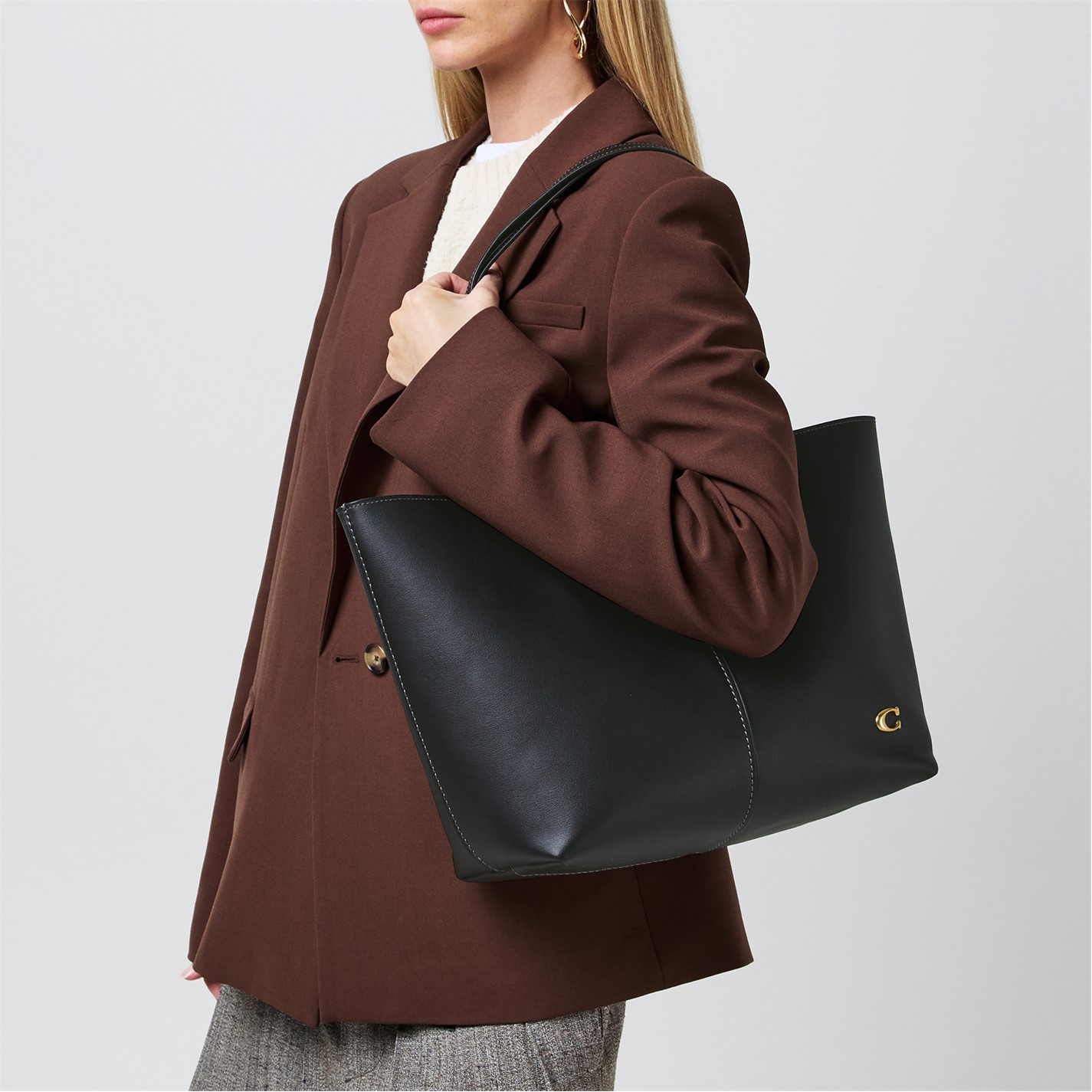 Coach Women's North Leather Tote Bag Black FRASERS Ireland