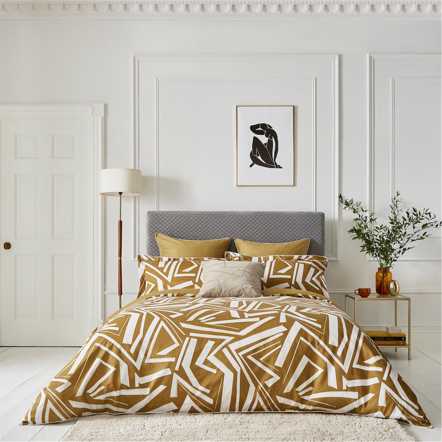 Harlequin Transverse 200TC Cotton Duvet Cover Saffron Frasers