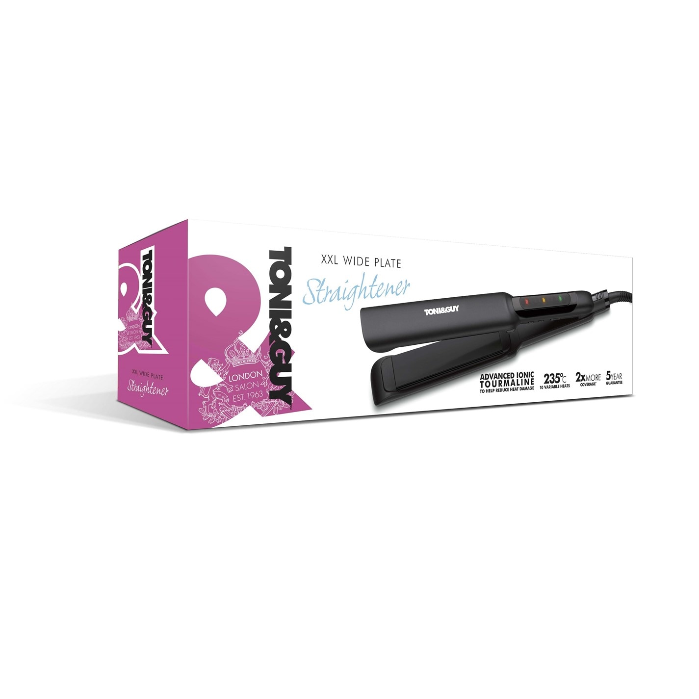Toni and Guy Guy Wideplate XXL Hair Straighteners Black