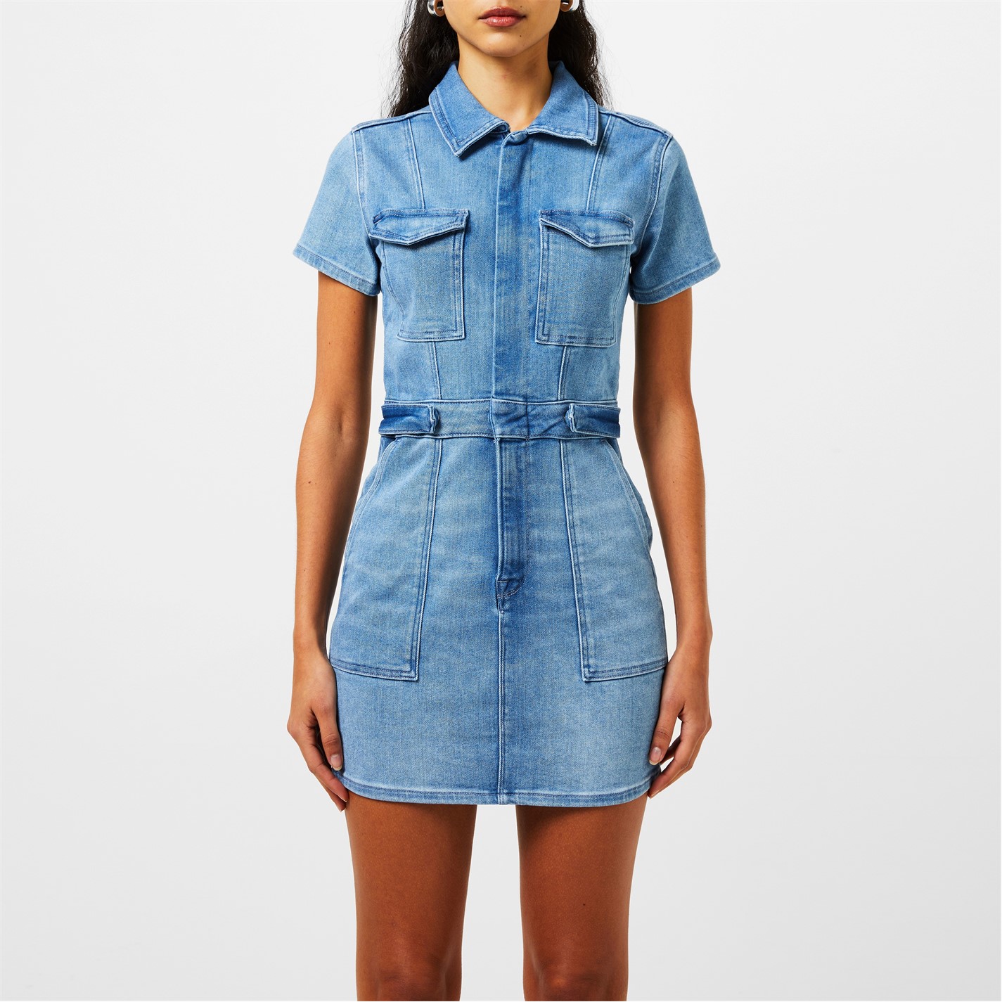 GOOD AMERICAN | Fit For Success Stretch-Denim Mini Dress | Denim Dresses |  FRASERS
