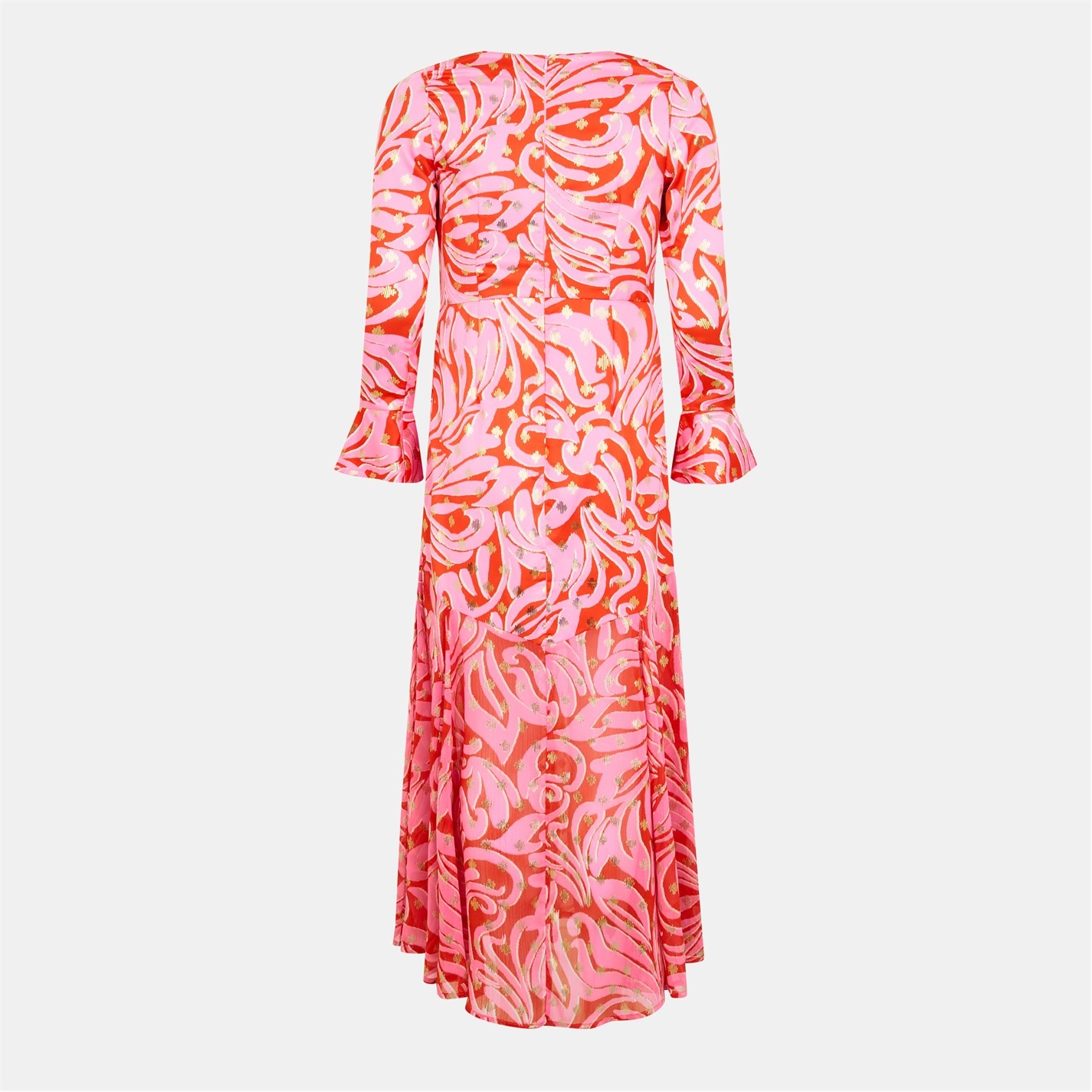 strapless open back dress Grace Pink and Orange Swirl Dress – Twisted Wunder main image 1