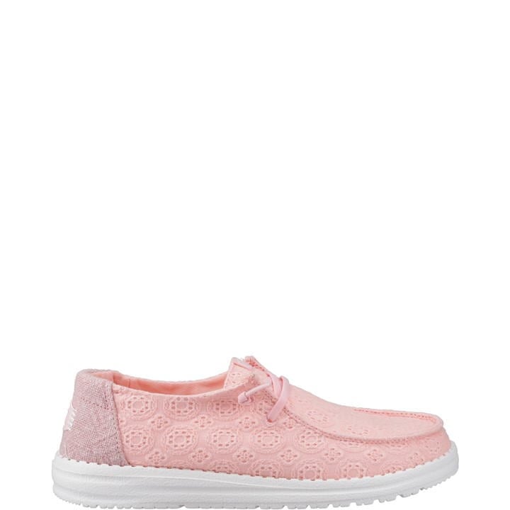 Heydude Wendy Eyelet Lace Shoes In Pink