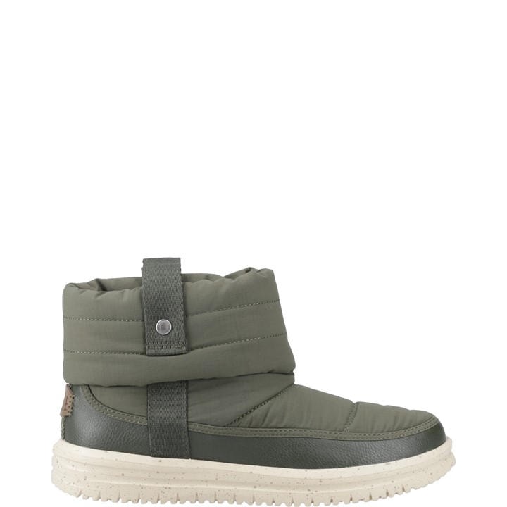 Heydude Camden Cuff Nylon Quilt Boot In Green
