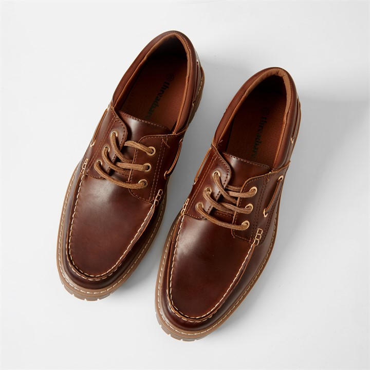 Threadbare Men's Brown Chunky Boat Shoes Size 9