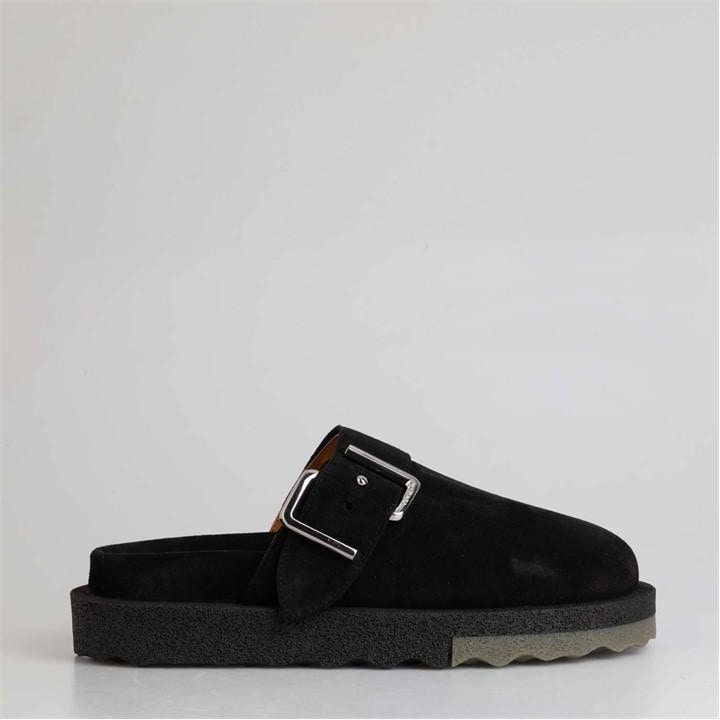 Off-white Sponge Buckle-embellished Slippers In Black