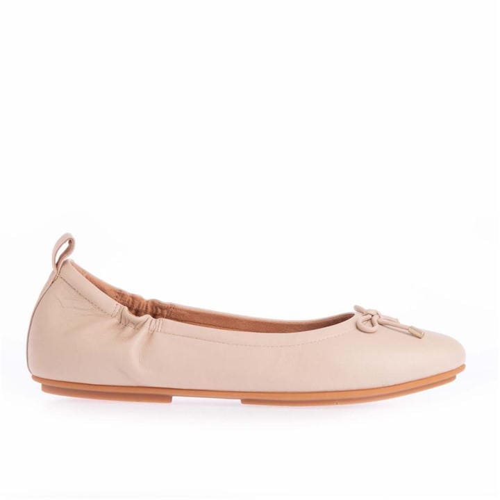 Fitflop Allegro Bow Leather Ballerina Pumps In Pink