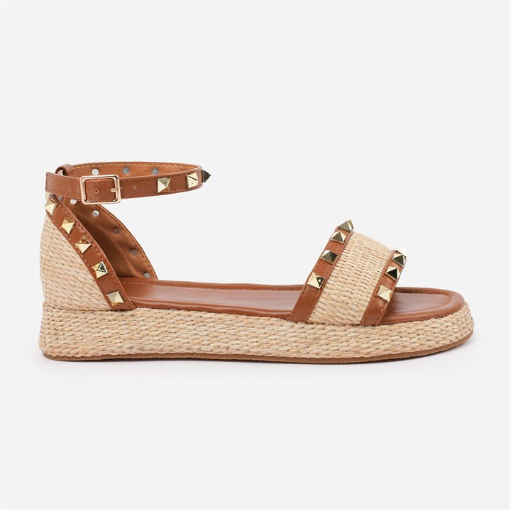 WHERE'S THAT FROM N-PU AVIVA WIDE-FIT STUDDED GL