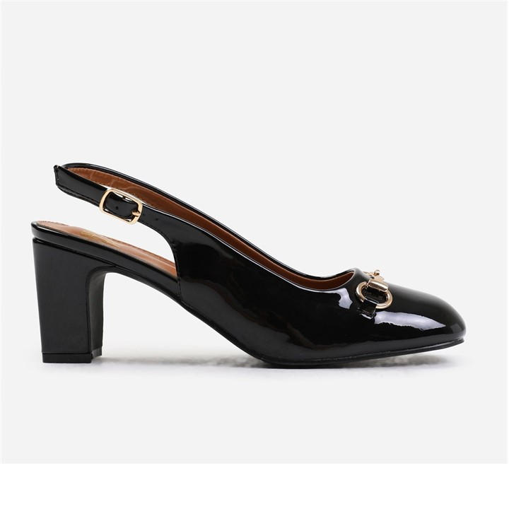 WHERE'S THAT FROM RAIZEL WIDE FIT BLOCK HEEL WITH METAL DETAIL AND S