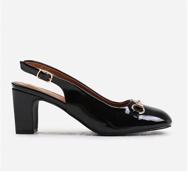 WHERE'S THAT FROM RAIZEL BLOCK HEEL WITH METAL DETAIL AND SLINGBACK