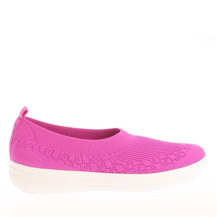 Fitflop Uberknit Slip On Ballet Pumps In Pink