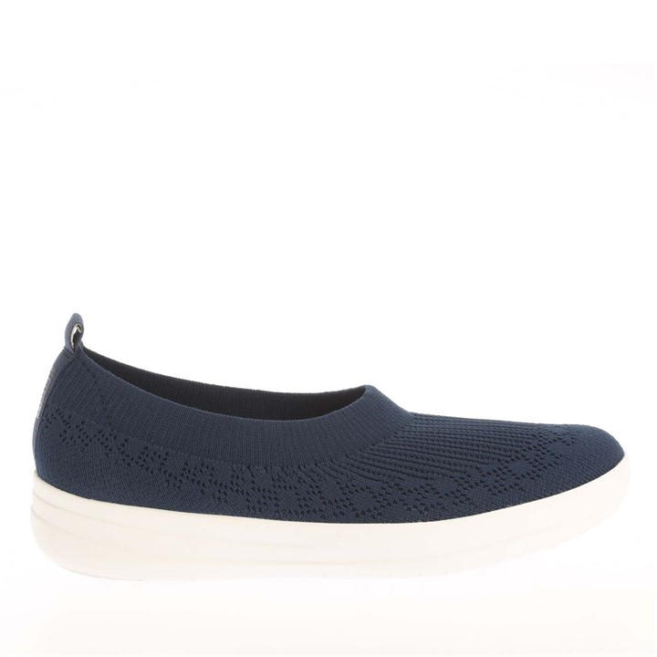 Fitflop Uberknit Slip On Ballet Pumps In Blue
