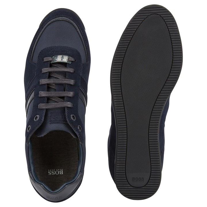 Dark Blue - Boss - Glaze Low-Top Trainers