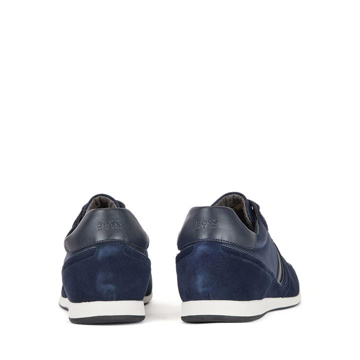 Dark Blue - Boss - Glaze Low-Top Trainers