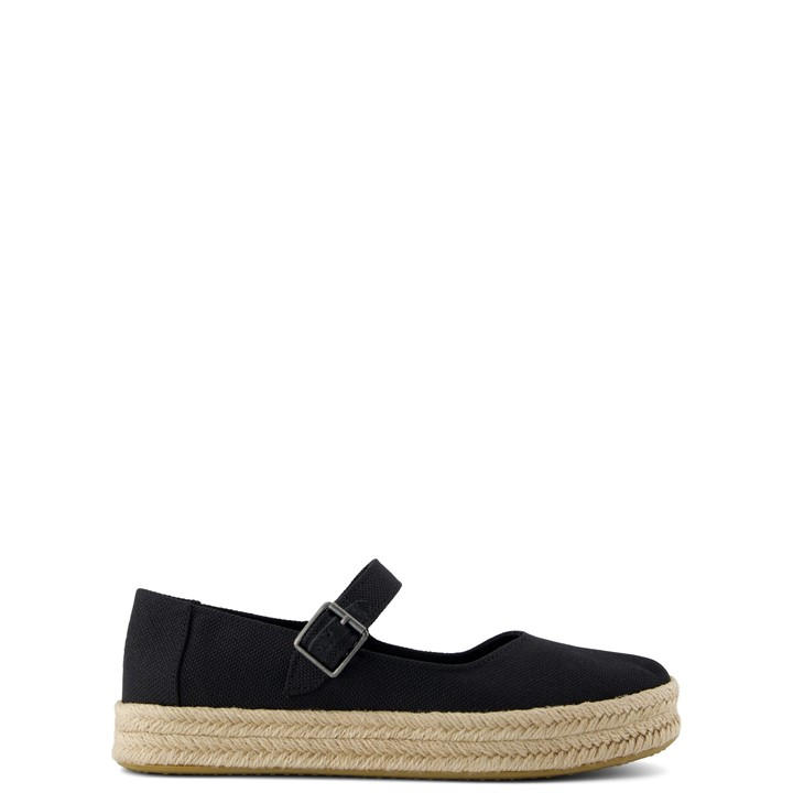 Toms Carolina Mary Jane Platform Espadrille Slipon In Black