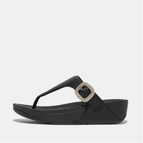 FitFlop - Lulu Crystal-Buckle Leather Sandals