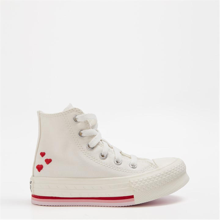 Vintage Wht 103 - Converse - Chuck Taylor All Star Lift Valentines Day Platform Trainers Childrens