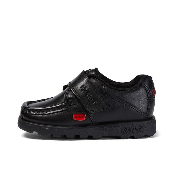 Kickers Boys Black Fragma Strap Childrens Shoes - C10