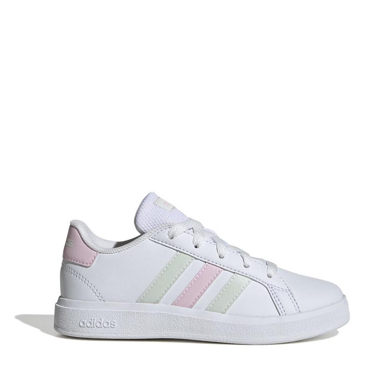 Adidas Girls White Grand Court Trainers Size 5.5