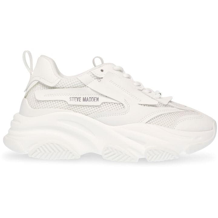 Steve Madden Girls White Possesion-E Trainers Juniors C12