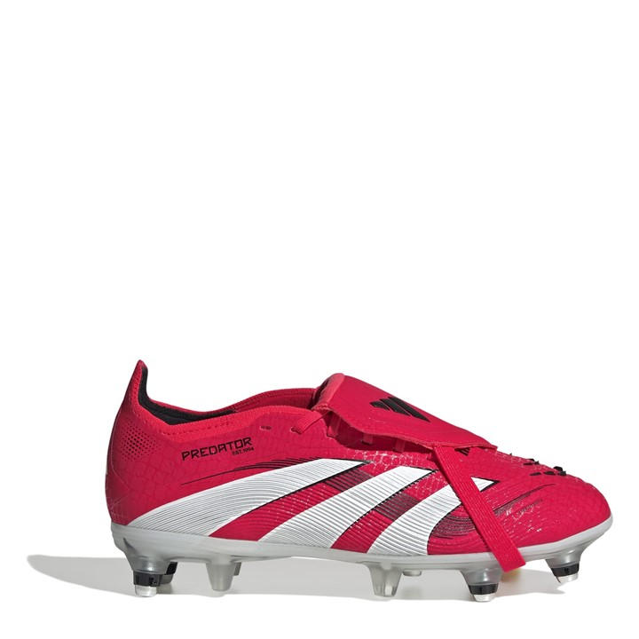 Adidas Boys Red Predator Elite Fold-Over Tongue Childrens Firm Ground Football Boots C11