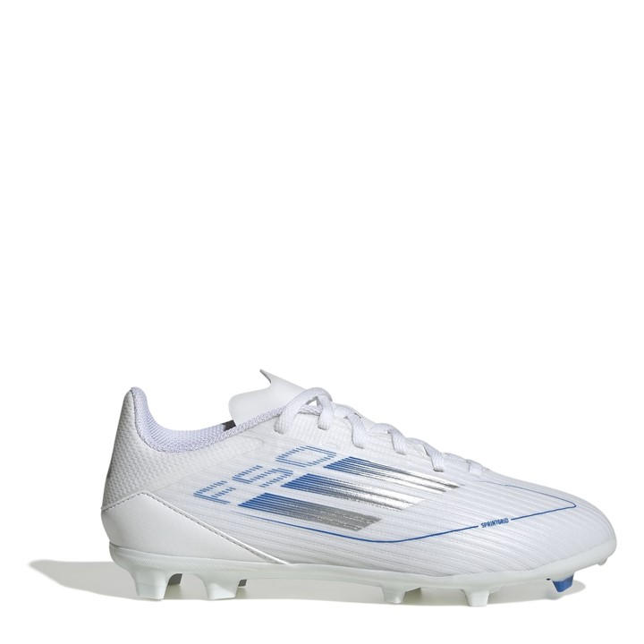 Adidas Boys White F50 League Childrens Firm Ground Football Boots C12