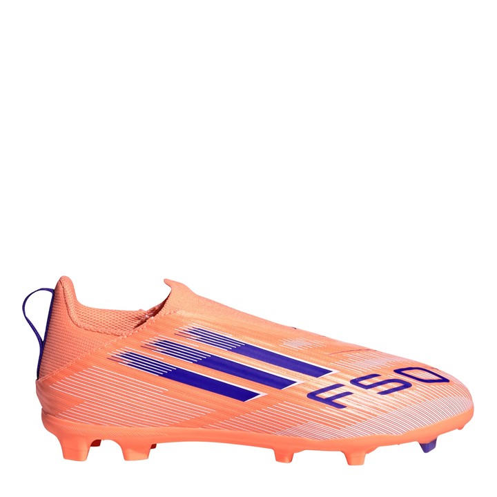 Adidas Boys Orange F50 Juniors League Laceless Multi-Ground Boots