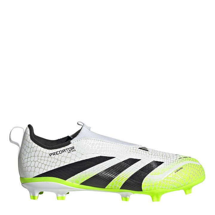 Adidas Boys White Predator 3 Childrens Laceless Firm Ground Football Boots C13