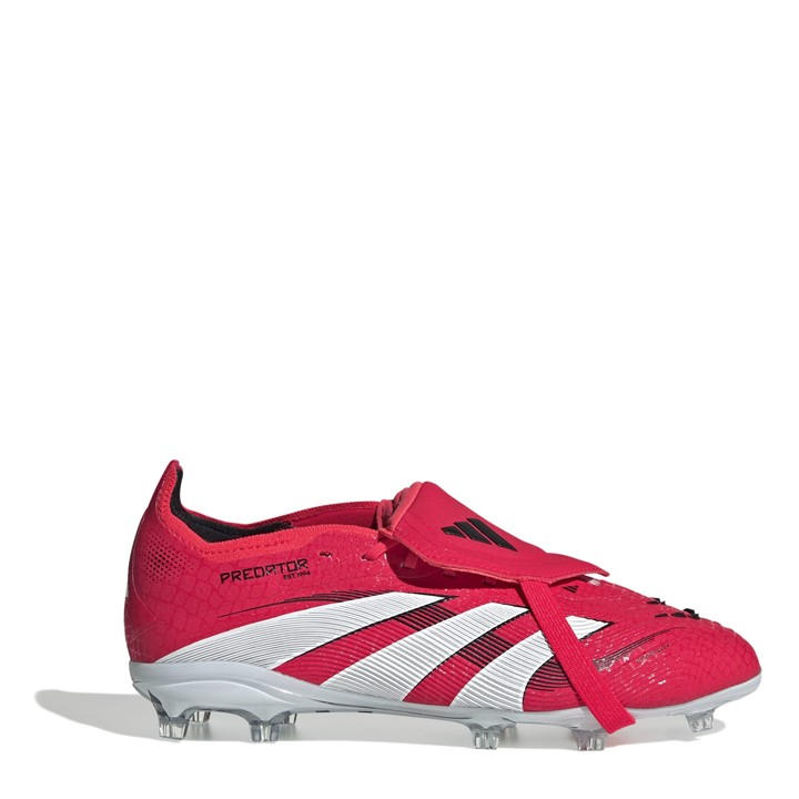 Adidas Boys Red Predator Elite Fold-Over Tongue Childrens Firm Ground Football Boots C11