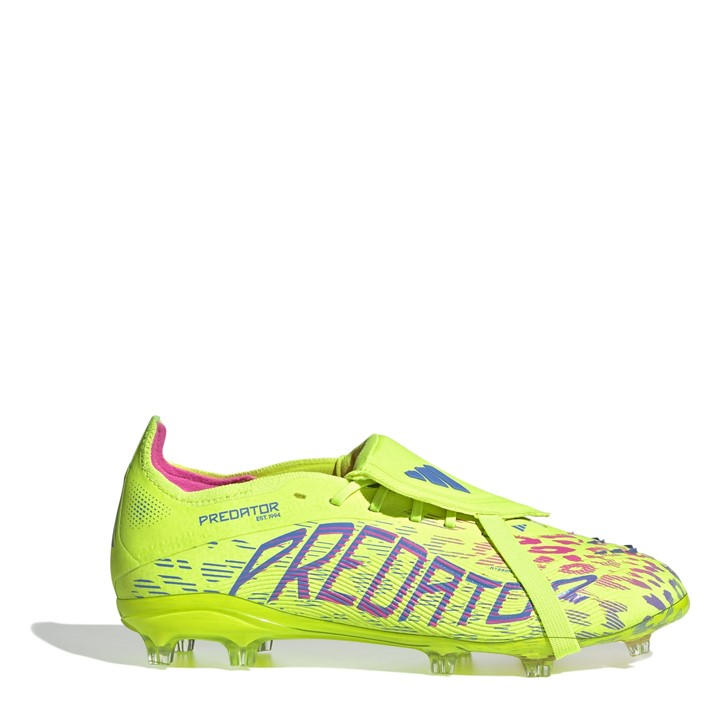 Adidas Boys Yellow Predator Elite Fold-Over Tongue Childrens Firm Ground Football Boots C10