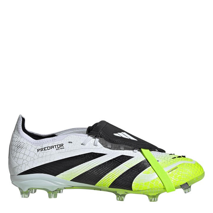 Adidas Boys White Predator Elite Fold-Over Tongue Childrens Firm Ground Football Boots C10