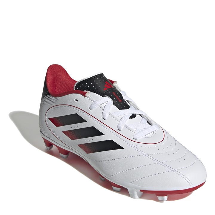 White/Solar Red - adidas - Goletto VIII Juniors Firm Ground Football Boots