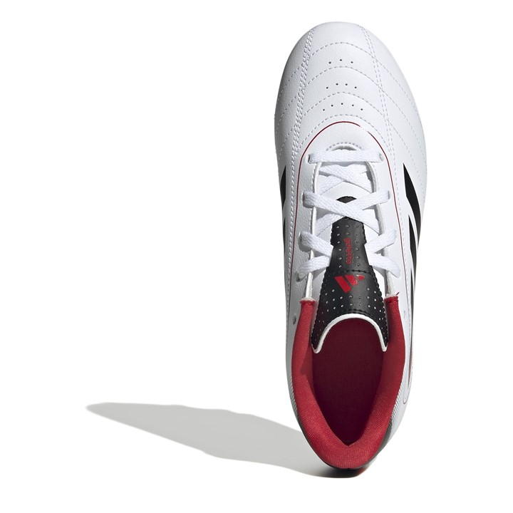 White/Solar Red - adidas - Goletto VIII Juniors Firm Ground Football Boots