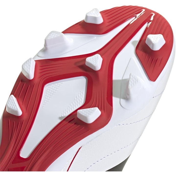 White/Solar Red - adidas - Goletto VIII Juniors Firm Ground Football Boots