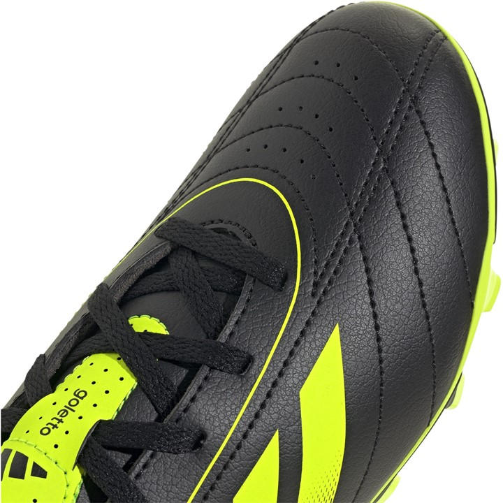 Black/Lemon - adidas - Goletto VIII Juniors Firm Ground Football Boots