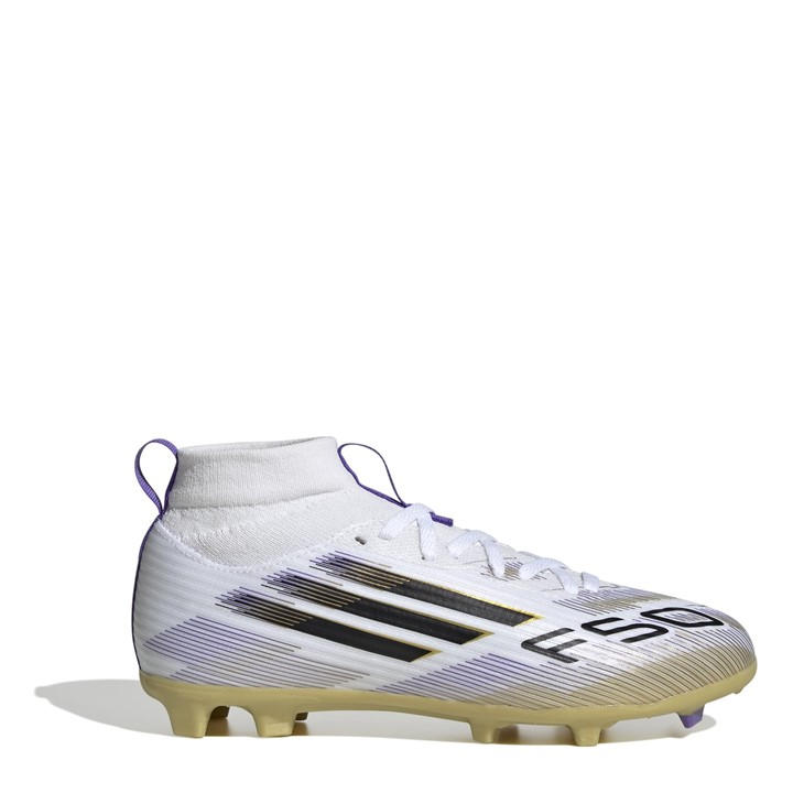 Adidas Boys White F50 League Juniors Firm Ground Football Boots Size 4