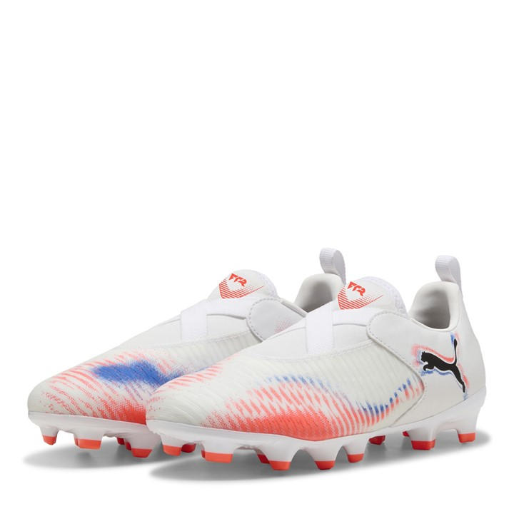 Puma Boys White Future .3 Laceless Juniors Firm Ground Football Boots