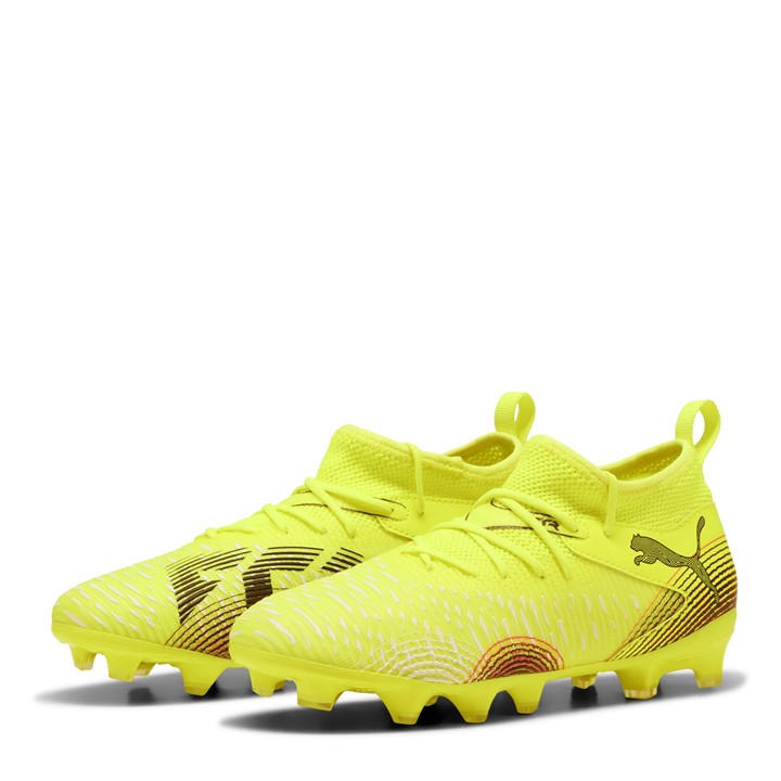 Puma Boys Yellow Future 8 Match Artificial Ground Football Boots Juniors Size 3