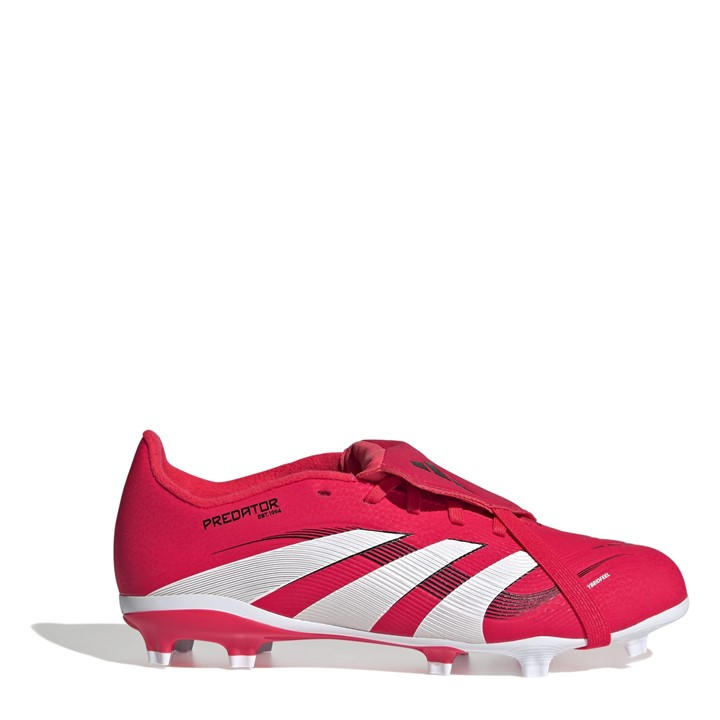 Adidas Boys Red Predator .3 Fold-Over Tongue Junior Firm Ground Football Boots - Size 5